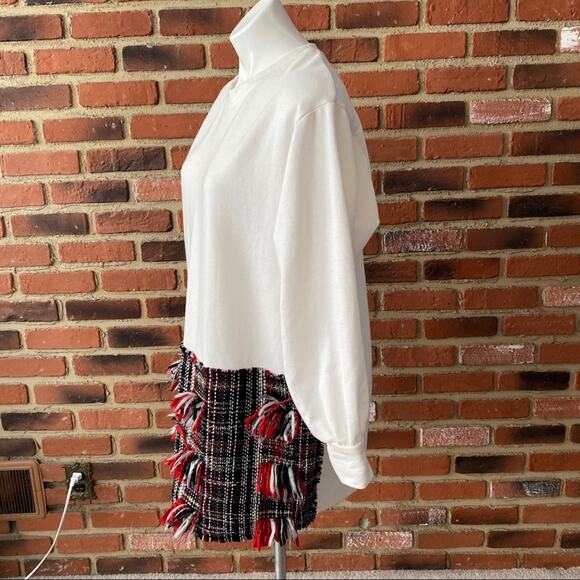 Zara tweed tassel blouse dress sz M Zara Sweater Dress - Picture 5 of 9